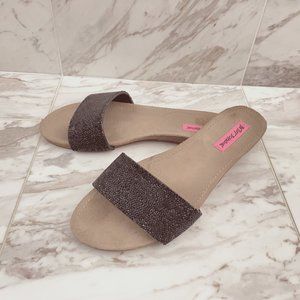 Betsey Johnson Sparkled Flat Sandals